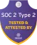 SOC 2 Type 2 tested and attested badge